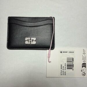 GANNI Black Card Holder NEW WITH TAGS Recycled Leather Bou Cardholder Wallet